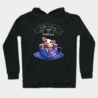 Piggy and blue coffee cup Hoodie